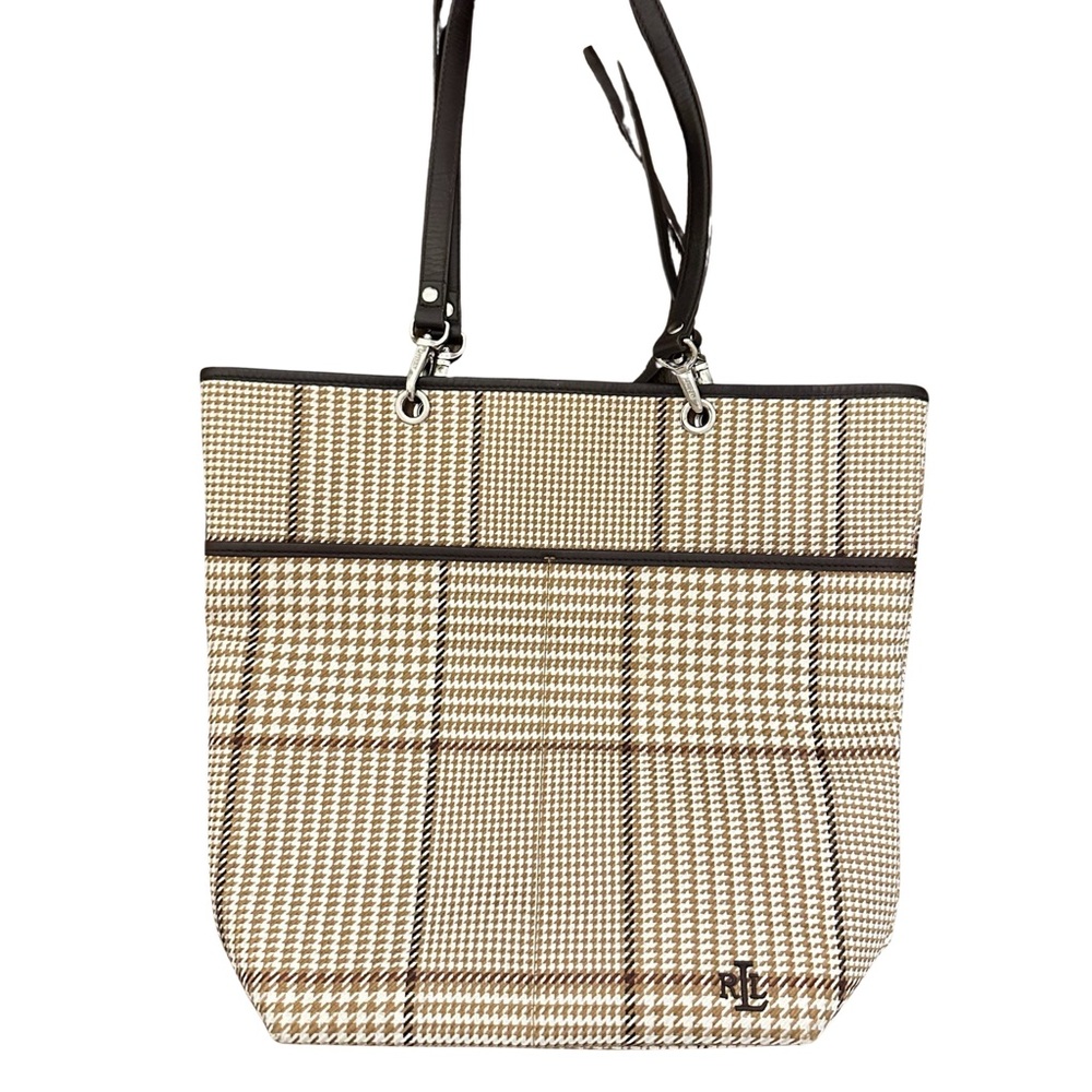 Ralph Lauren Houndstooth Tote Purse Bag